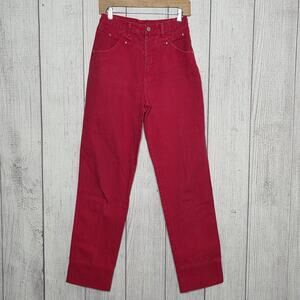 Vintage Roper Red Western Bareback Studded Long Inseam Jeans, sz 9/10 (26x35.5)